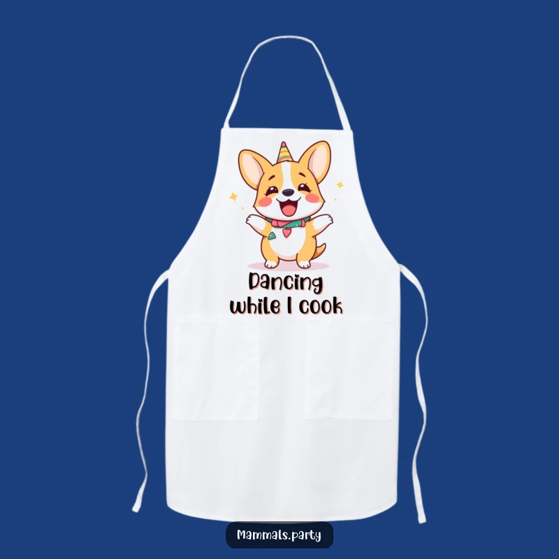 Funny Corgi Dance Apron, Kitchen Fun, Perfect Gift for Party Hosts