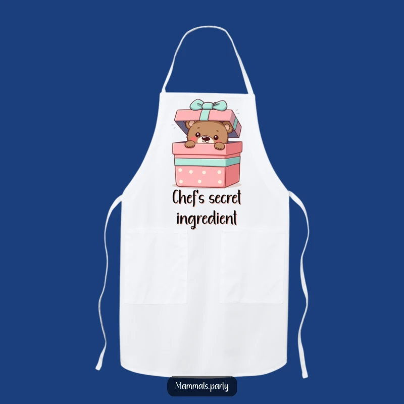 Funny Bear Cub Surprise Apron - Whimsical Kitchen Fun & Humorous Gift