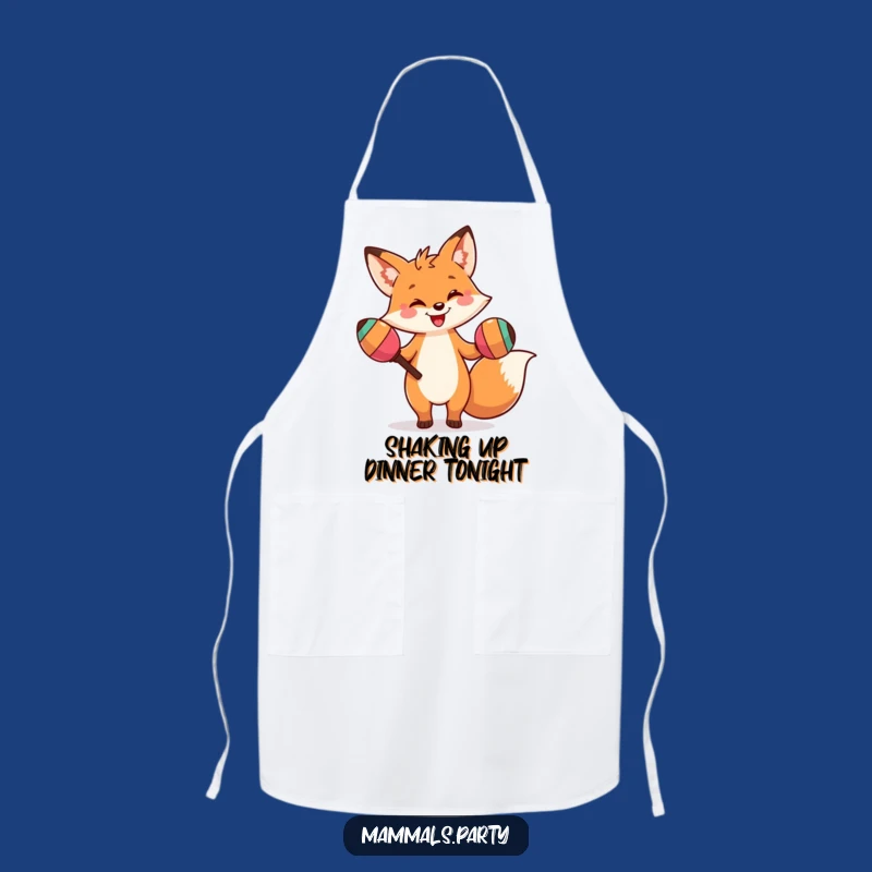 Funny Fox Dance Apron: Cook Up Fun with a Silly Maraca-Shaking Fox