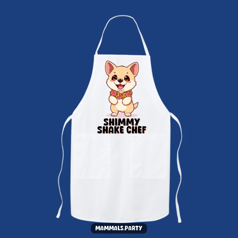 Funny Kawaii Dog Lei Apron, Hilarious Host Pup for Parties