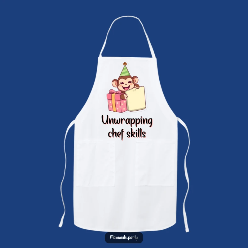 Funny Monkey Apron - Happy Present Unwrapping Kitchen Fun, Hilarious Chef Gift