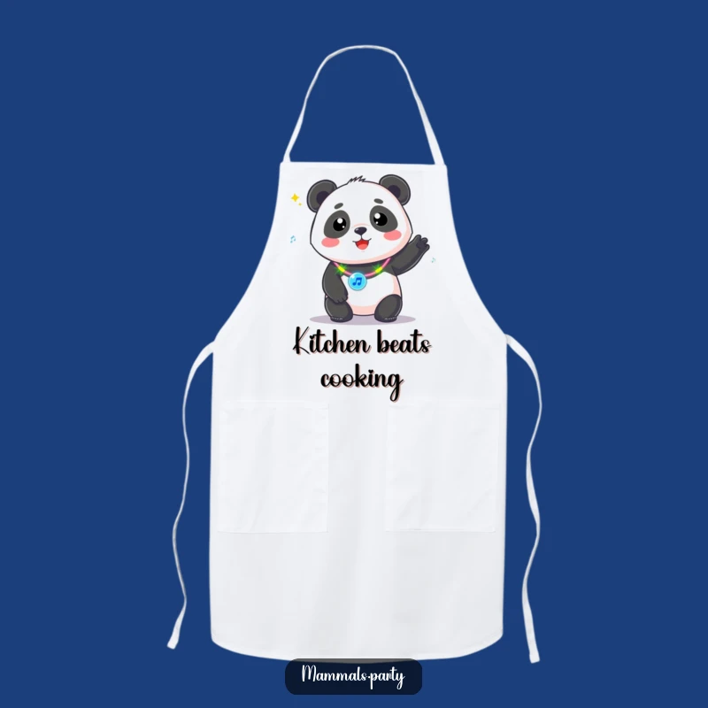 DJ Panda Funny Kawaii Panda Music Necklace Apron - Kitchen Beats
