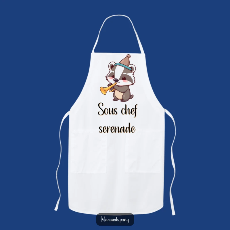 Funny Badger Bandleader Apron - Whimsical Kitchen Fun & Humorous Musician Gift