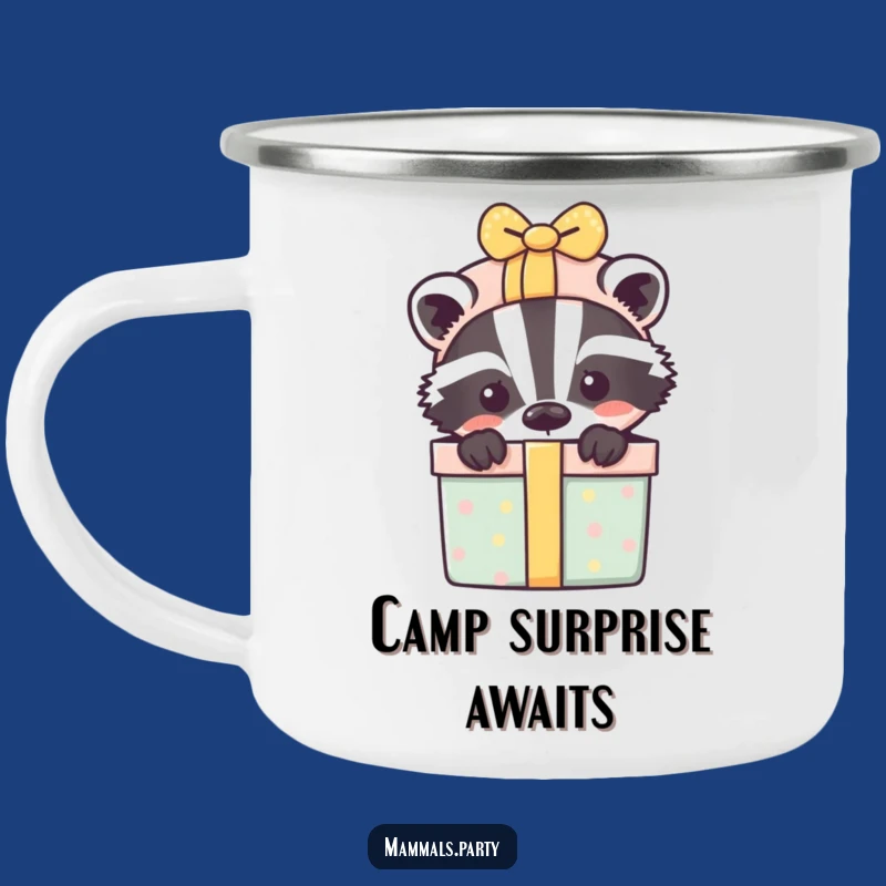 Adventure Surprise: Funny Playful Badger Camping Mug Gift
