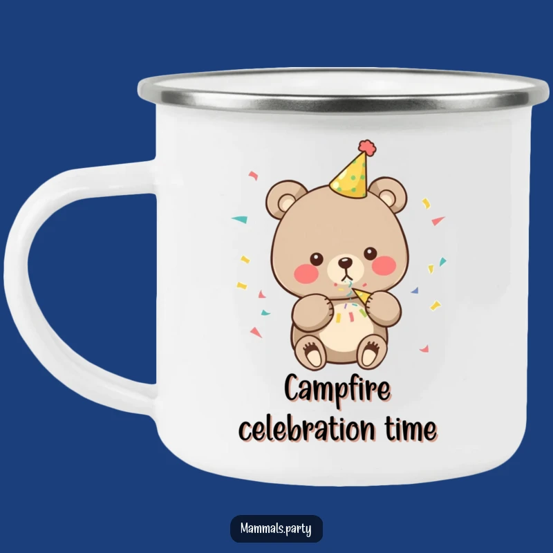 Funny Bear Camping Mug: Enamel & Rugged Party Character for Outdoor Celebrations