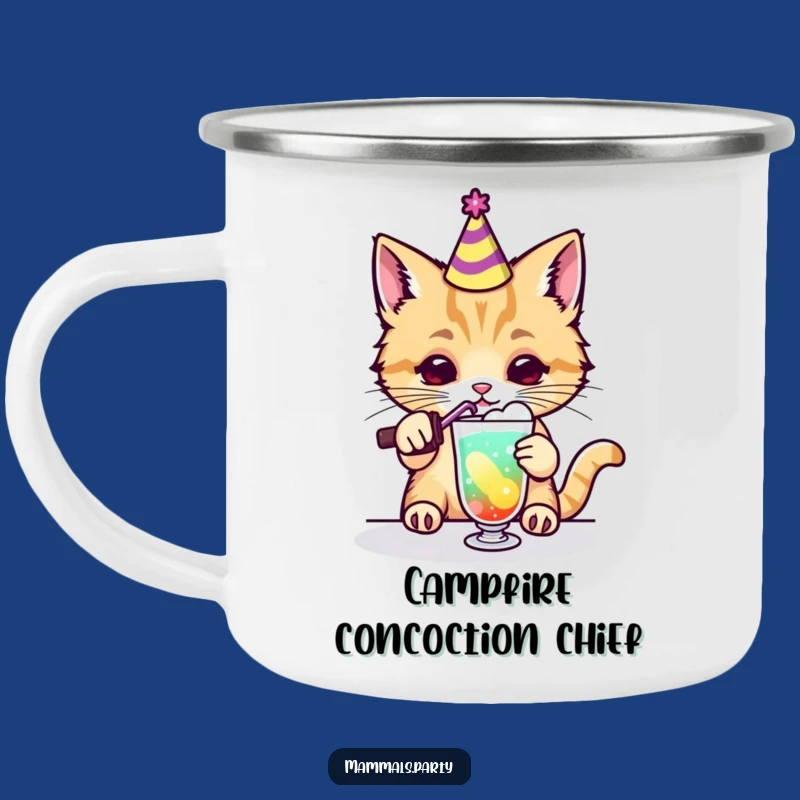 Funny Kawaii Cat Party Drink Camping Mug, Hilarious Outdoor Cocktail Companion