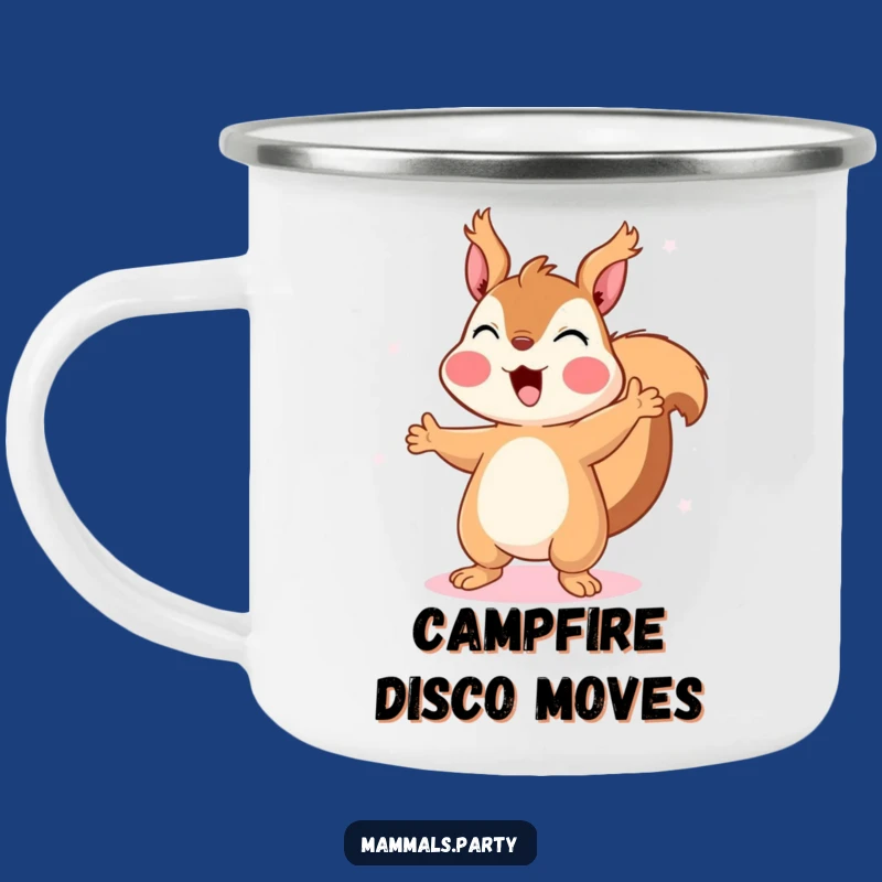Funny Squirrel Disco Dancing Camping Mug: Durable and Hilarious Outdoor Gear