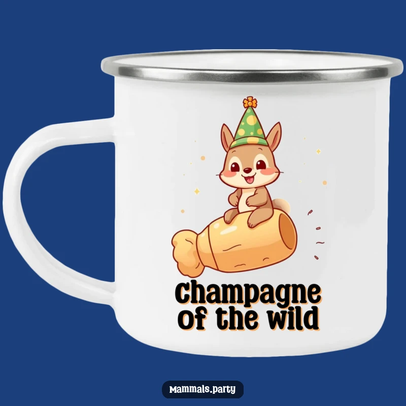 Funny Squirrel Celebration Camping Mug, Durable & Festive, Perfect Outdoor Party Gift