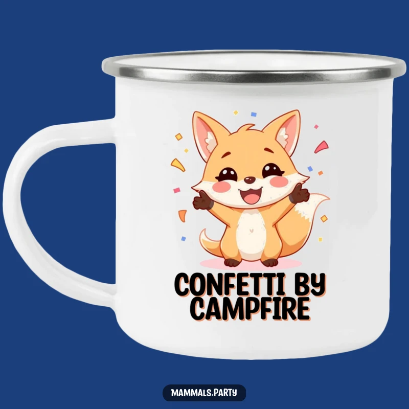 Funny Fox Juggling Confetti Camping Mug: Durable and Hilarious Outdoor Gear