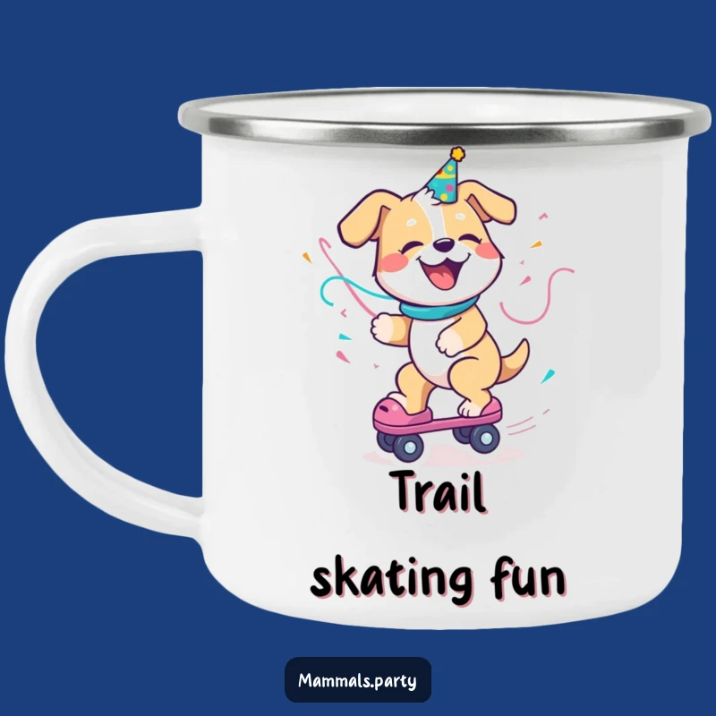 Funny Dog Camping Mug - Roller Skate Adventure, Hilarious Gift
