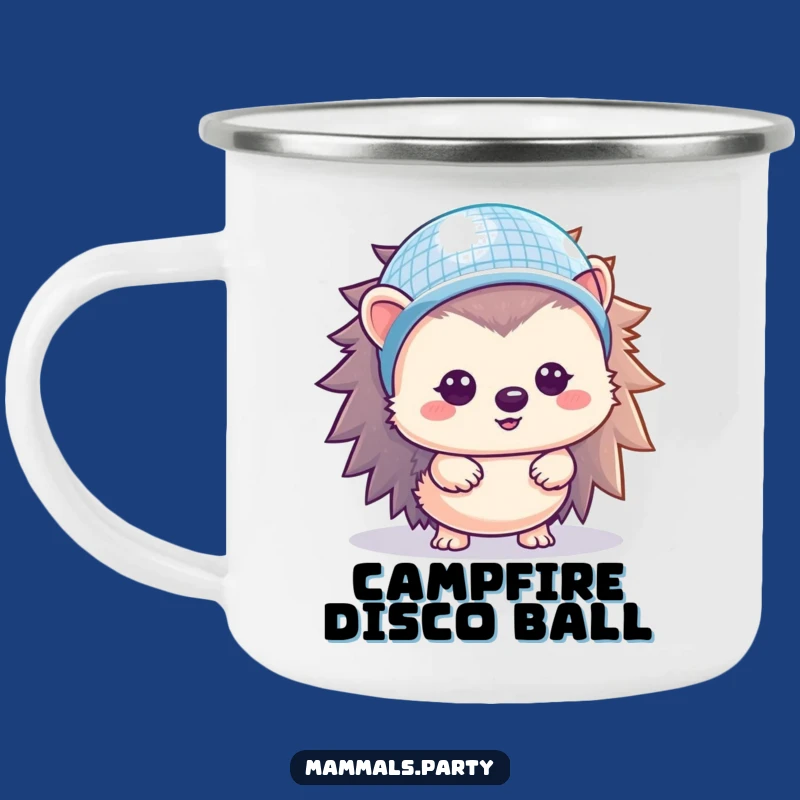 Funny Hedgehog Disco Camping Mug: Your Adventure Buddy for Cozy Campfires