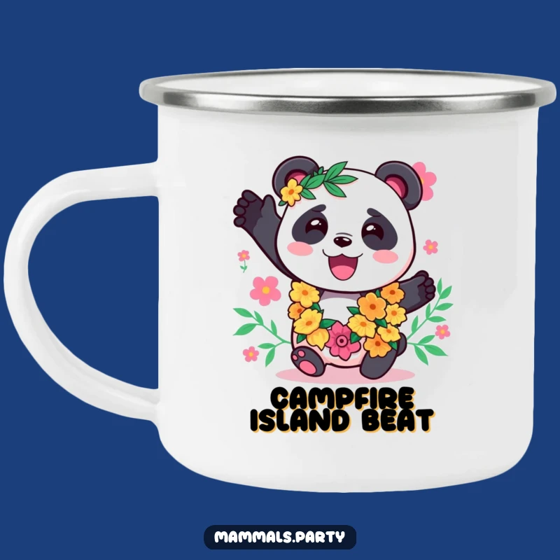 Funny Panda Lei Camping Mug: Your Tropical Companion for Outdoor Fun