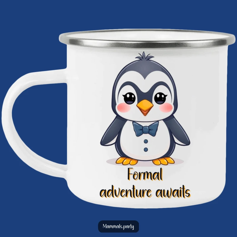 Funny Penguin Tuxedo Camping Mug: Energetic Dapper Outdoors