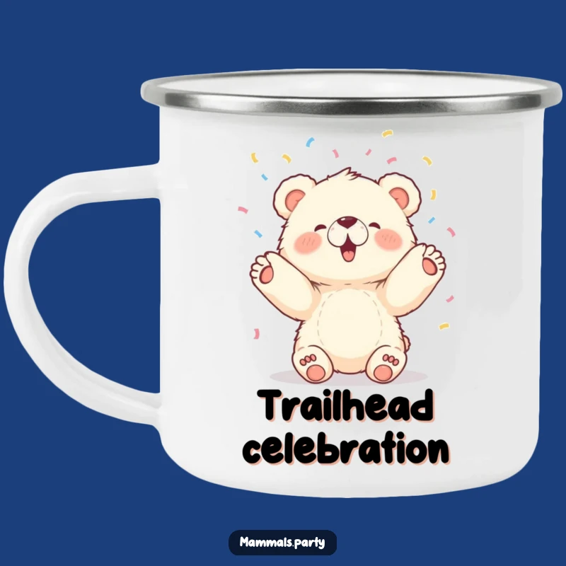 Funny Bear Cub Camping Mug: Confetti Party - Outdoor Celebration Gift