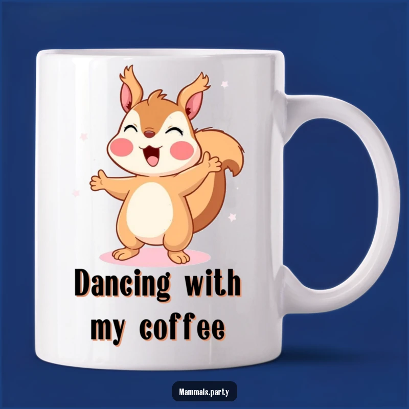 Funny Squirrel Disco Dancing Mug: Energetic and Hilarious Gift for Dance Lovers