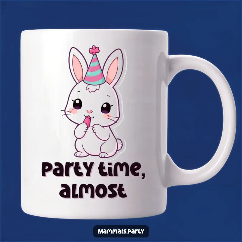Funny Kawaii Bunny Party Mug: Adorable Celebration Gift for Fun Lovers