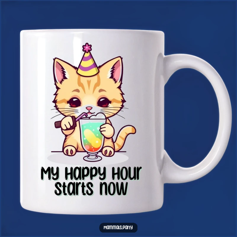 Funny Kawaii Cat Party Drink Mix Mug, The Purrfectly Hilarious Cocktail Gift