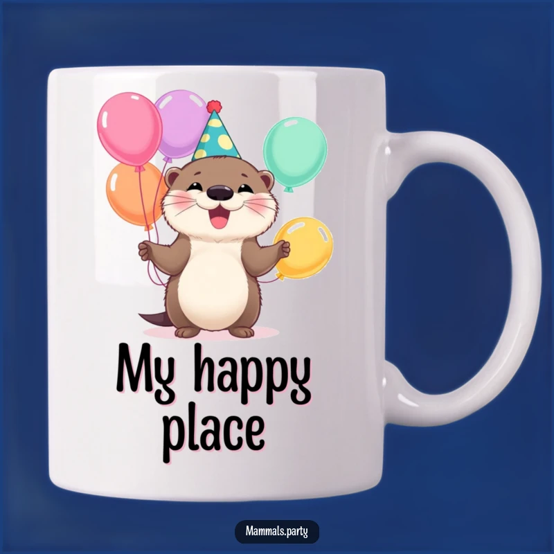 Funny Otter Party Hat Mug: Adorable Juggling Animal, Perfect Gift for Laughter