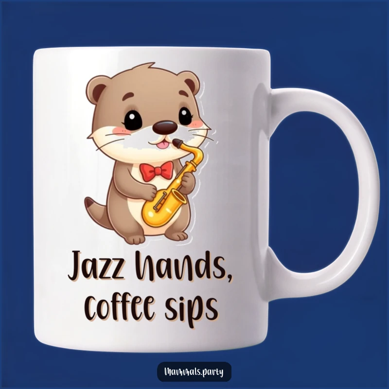 Funny Otter Saxophonist Mug A Dapper Musician Otter Playing Saxophone, Perfect Funny Gift