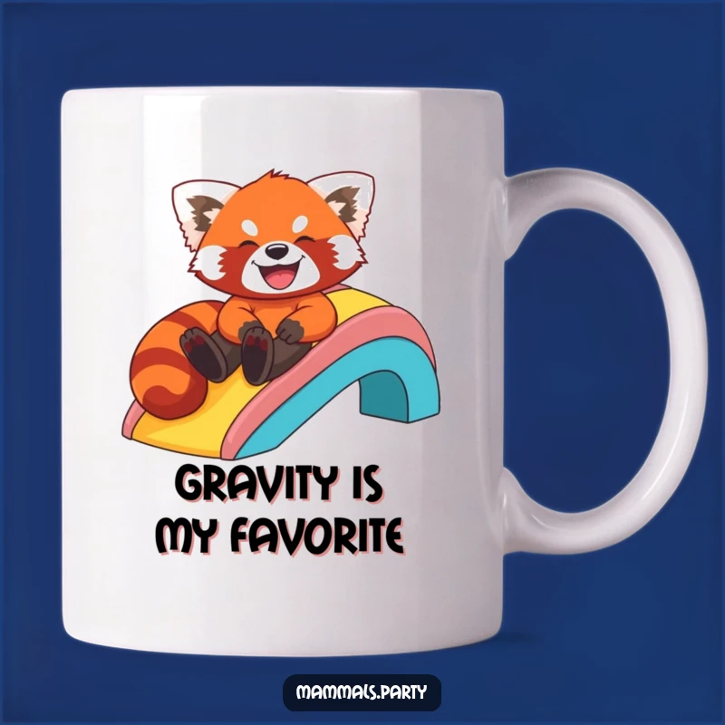 Funny Red Panda Rainbow Slide Mug - Hilarious Giggling Animal Gift