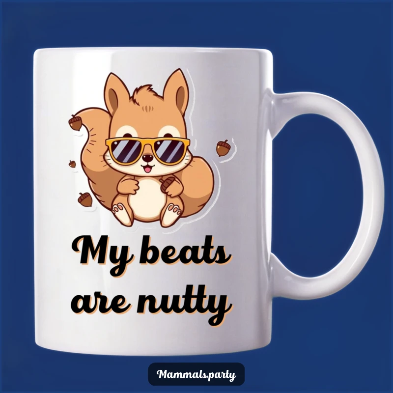 Funny Kawaii Squirrel DJ Mug: Sunglasses Acorn Beats, Perfect Gift for Music Lovers