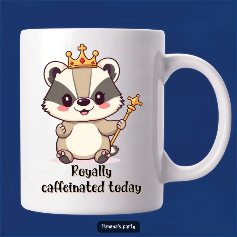 Funny Royal Badger King Mug: A Hilarious Gift for Regal Charm and Coffee Lovers