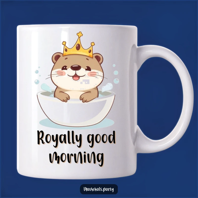 Funny Kawaii Otter Crown Bath Mug - Hilarious Relaxation Gift
