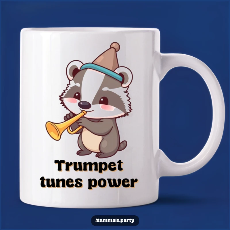 Funny Badger Trumpet Mug - Hilarious Musical Gift for a Joyful Player