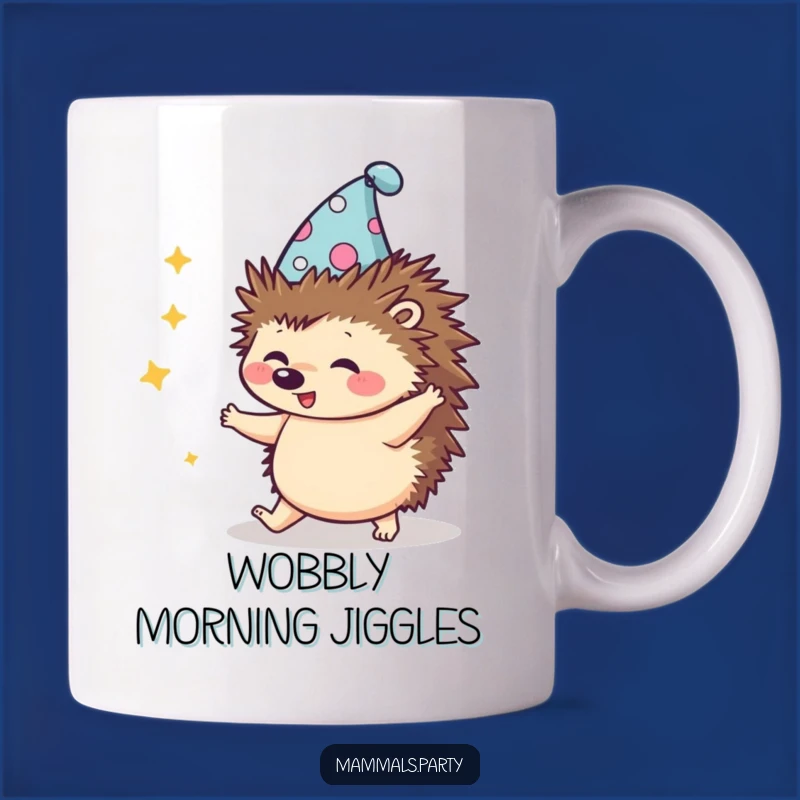 Funny Kawaii Hedgehog Hat Dance Mug - Hilarious Clumsy Gift