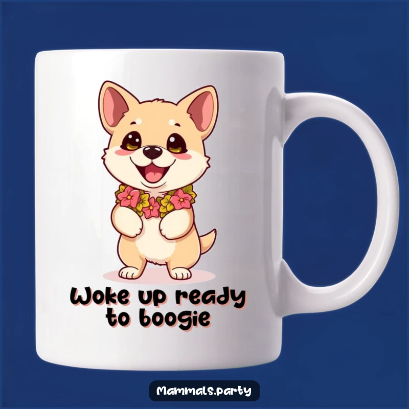 Funny Kawaii Dog Lei Mug, Hilarious Hawaiian Dance Lover's Perfect Gift