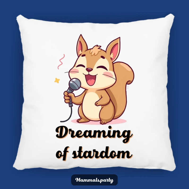 Karaoke Star Pillow: Cuddle Up with this Funny Squirrel for Musical Comfort