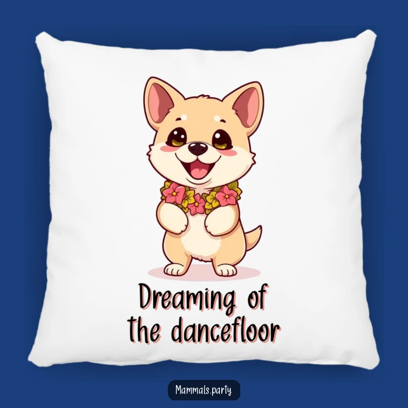 Funny Kawaii Dog Lei Pillow, Cozy and Hilarious Dance Companion