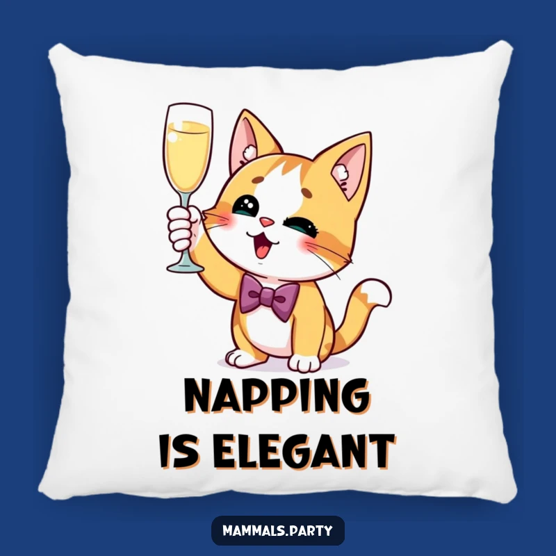 Funny Cat Pillow - Soft Bow Tie Toast Comfort, Cozy & Hilarious