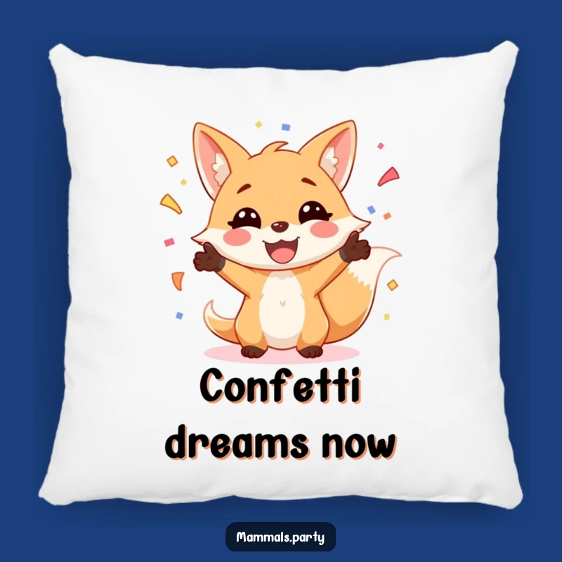 Funny Fox Juggling Confetti Pillow: Cozy and Hilarious Accent for Festive Homes
