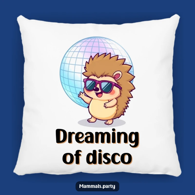 Funny Hedgehog Disco Pillow: Cuddle Up with Groovy Dance Floor Fun