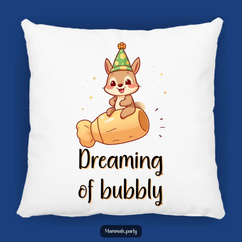 Funny Squirrel Celebration Pillow, Cozy & Festive Accent, Ideal Humorous Gift