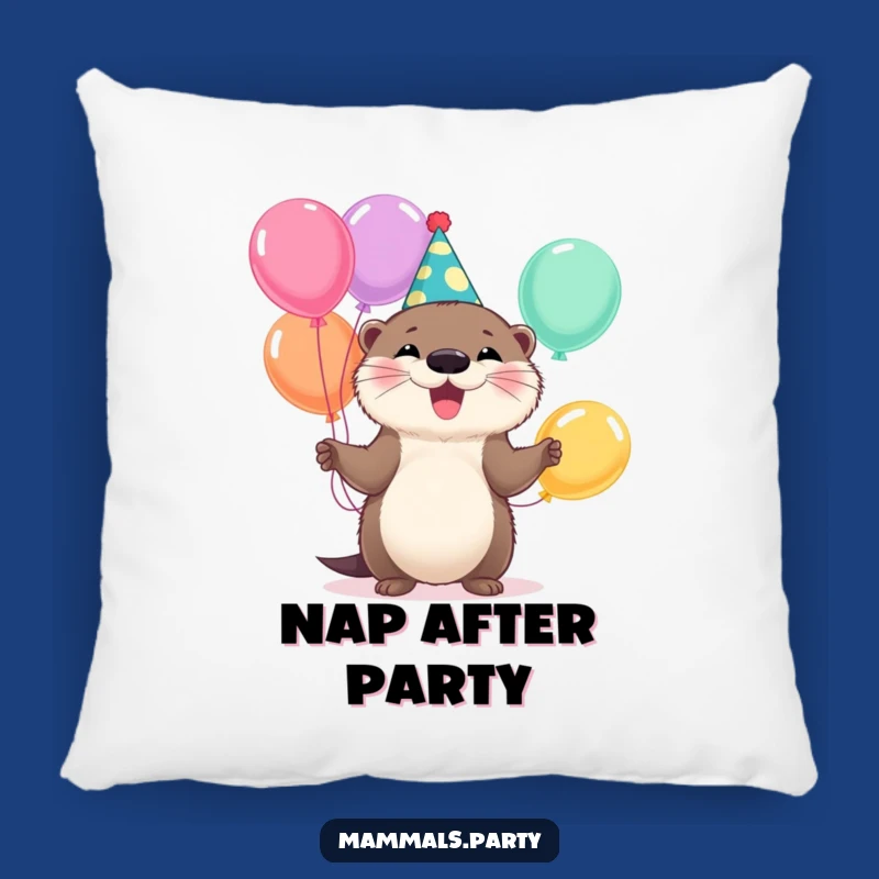 Funny Otter Party Pillow: Cuddle Up with This Juggling Animal Comfort Decor