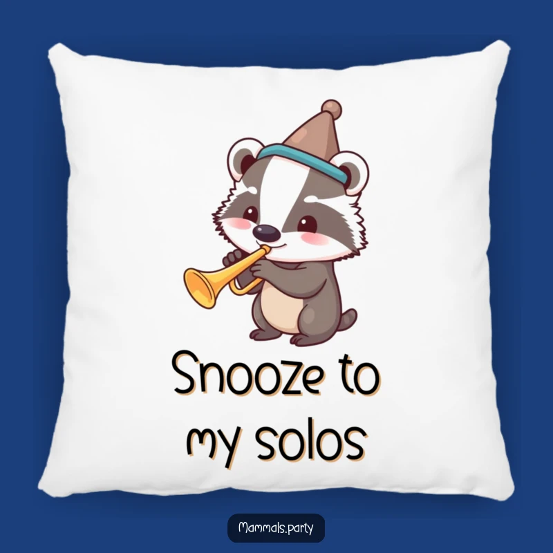 Funny Badger Rockstar Pillow - Soft & Humorous Comfort for Music Lovers