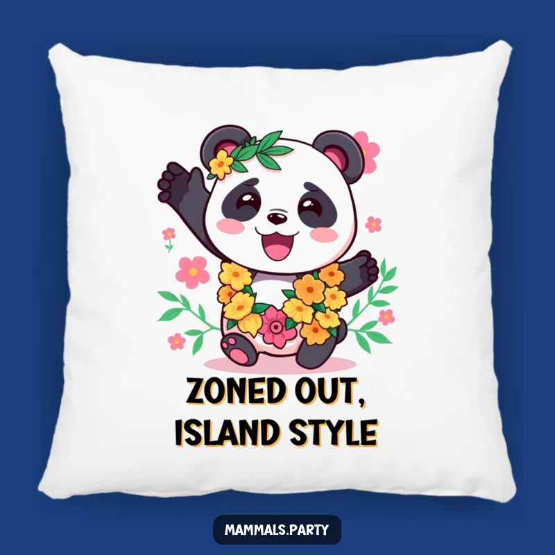 Funny Panda Lei Pillow: Cozy Up with Kawaii Island Comfort