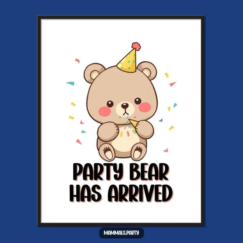 Funny Bear Digital Art: High-Resolution Party Character for Instant Festive Decor