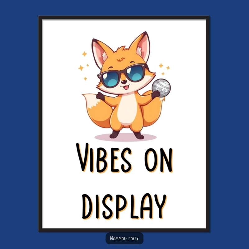 Funny Disco Fox Digital Art: Instant Hilarious Download for Party Vibes