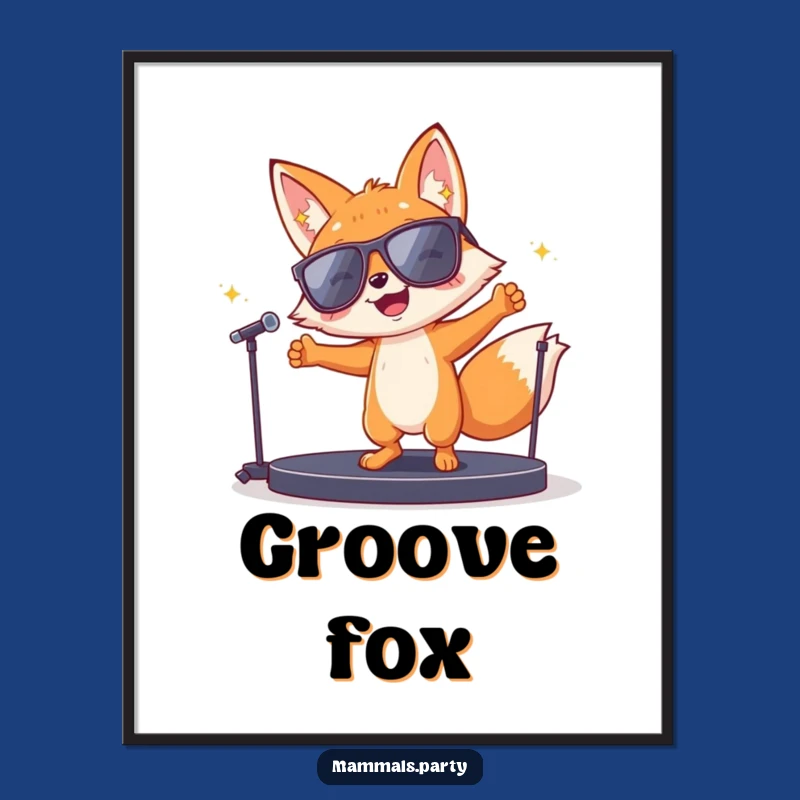 Funny Fox Dance Digital Print: Instant Groovy Art for a Fun Vibe