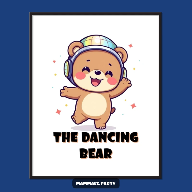 Funny Disco Bear Digital Art: Instant Grooves for Your Walls