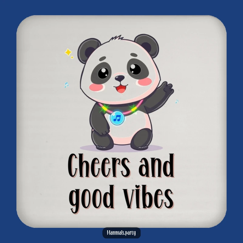 Funny Kawaii Panda Music Necklace Coaster Set - Protect Surface Groove