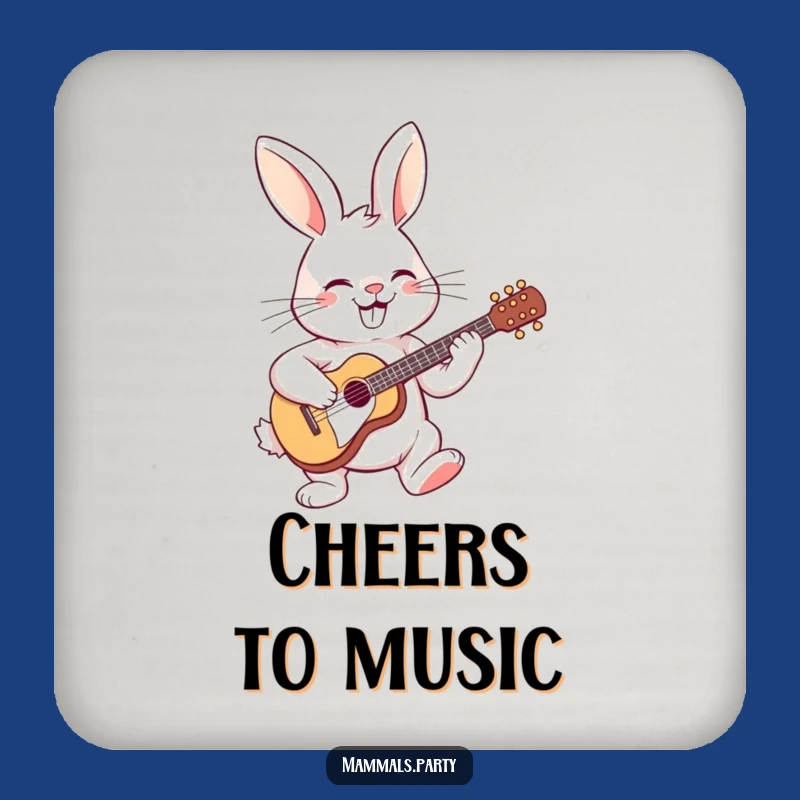 Funny Guitar Rabbit Coasters: Protect Surfaces with Hilarious Musical Flair