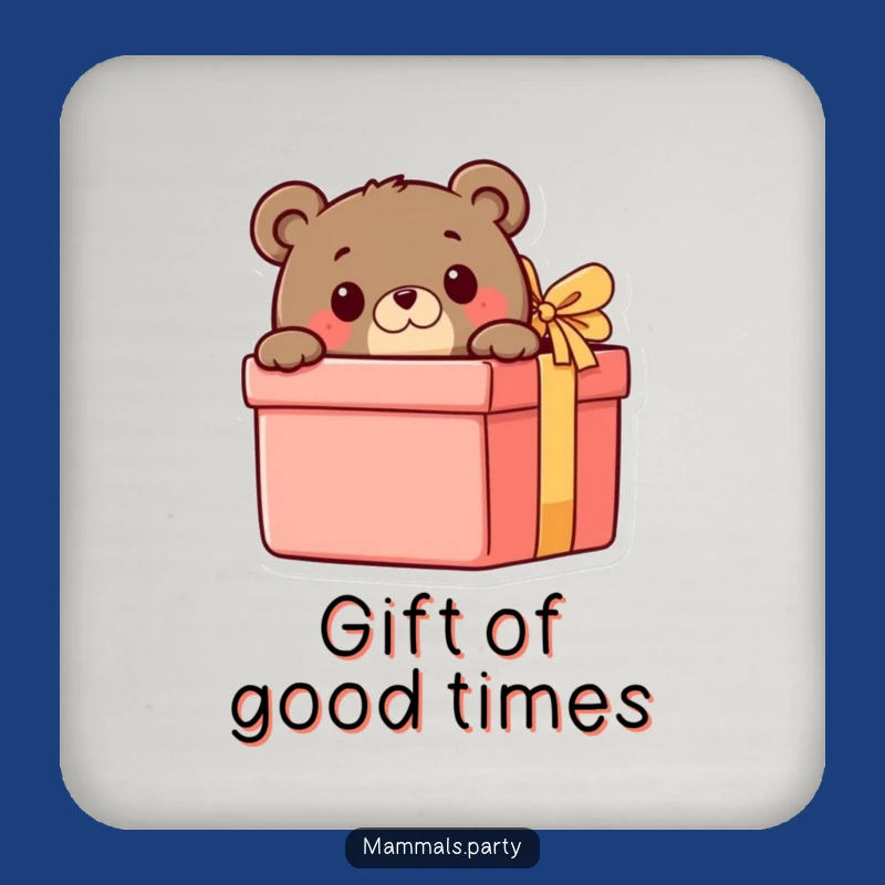 Funny Bear Peeking Gift Coaster Set: Hilarious Protection for Curious Tables