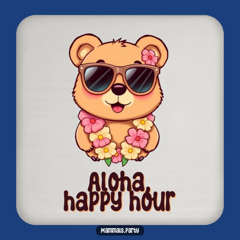 Funny Bear Sunglasses Coaster: Hilarious Table Protection, Perfect Gift