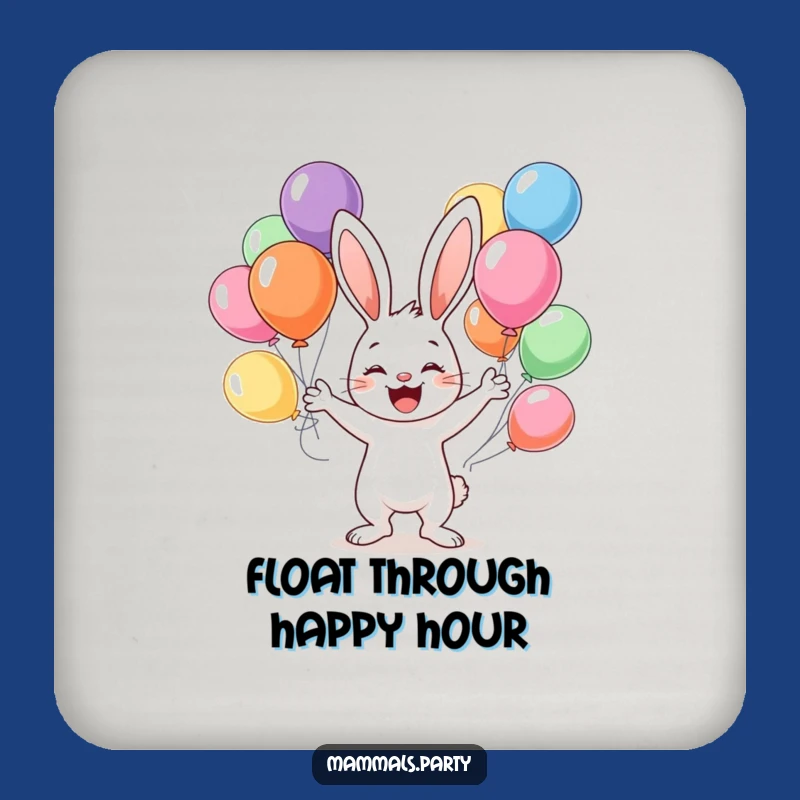 Funny Bunny Juggling Drink Coaster: Protect Surfaces with a Balloon Rabbit