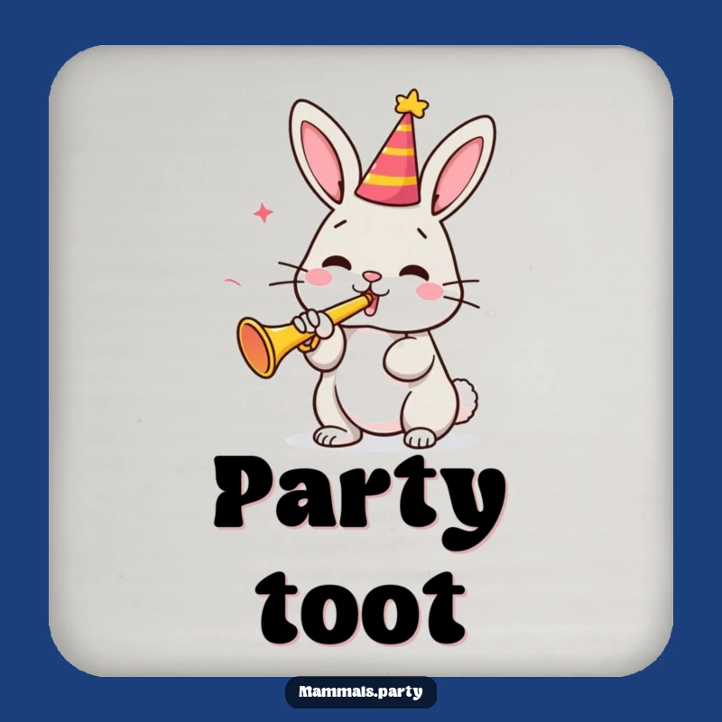 Funny Bunny Party Coaster: Protect Surfaces with this Whimsical, Humorous Gift