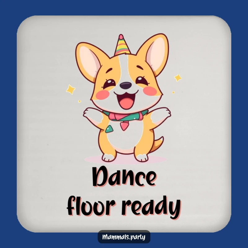 Funny Corgi Dance Coaster Set, Protect Surfaces with Humor, Perfect Gift
